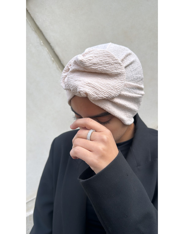 Turban Bonnet Beige Préformé