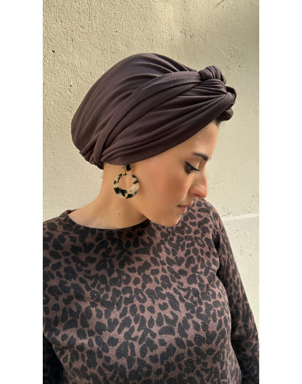 Marron jersey coton