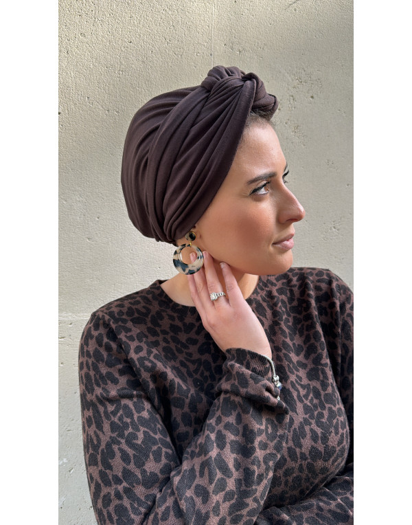 Marron jersey coton