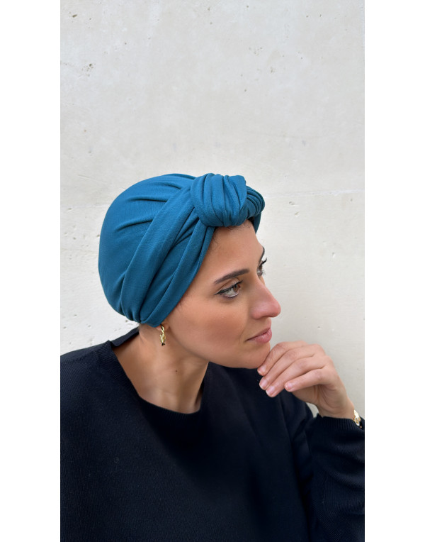 Bleu paon  jersey coton
