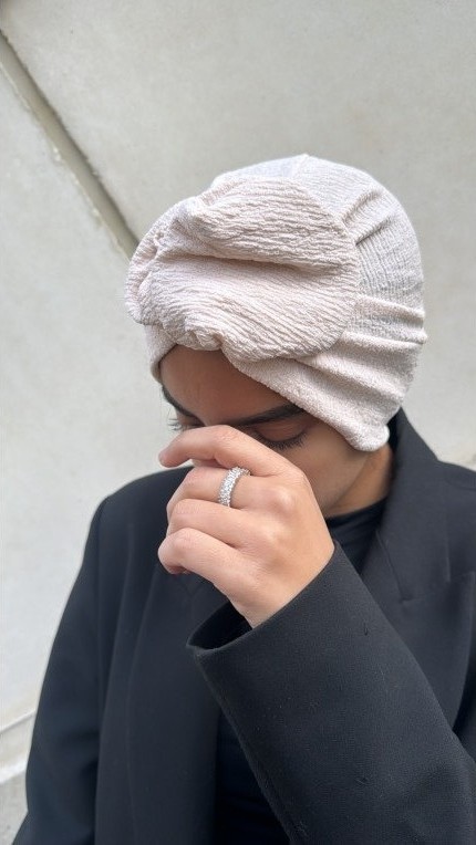 Turban Bonnet Beige Préformé
