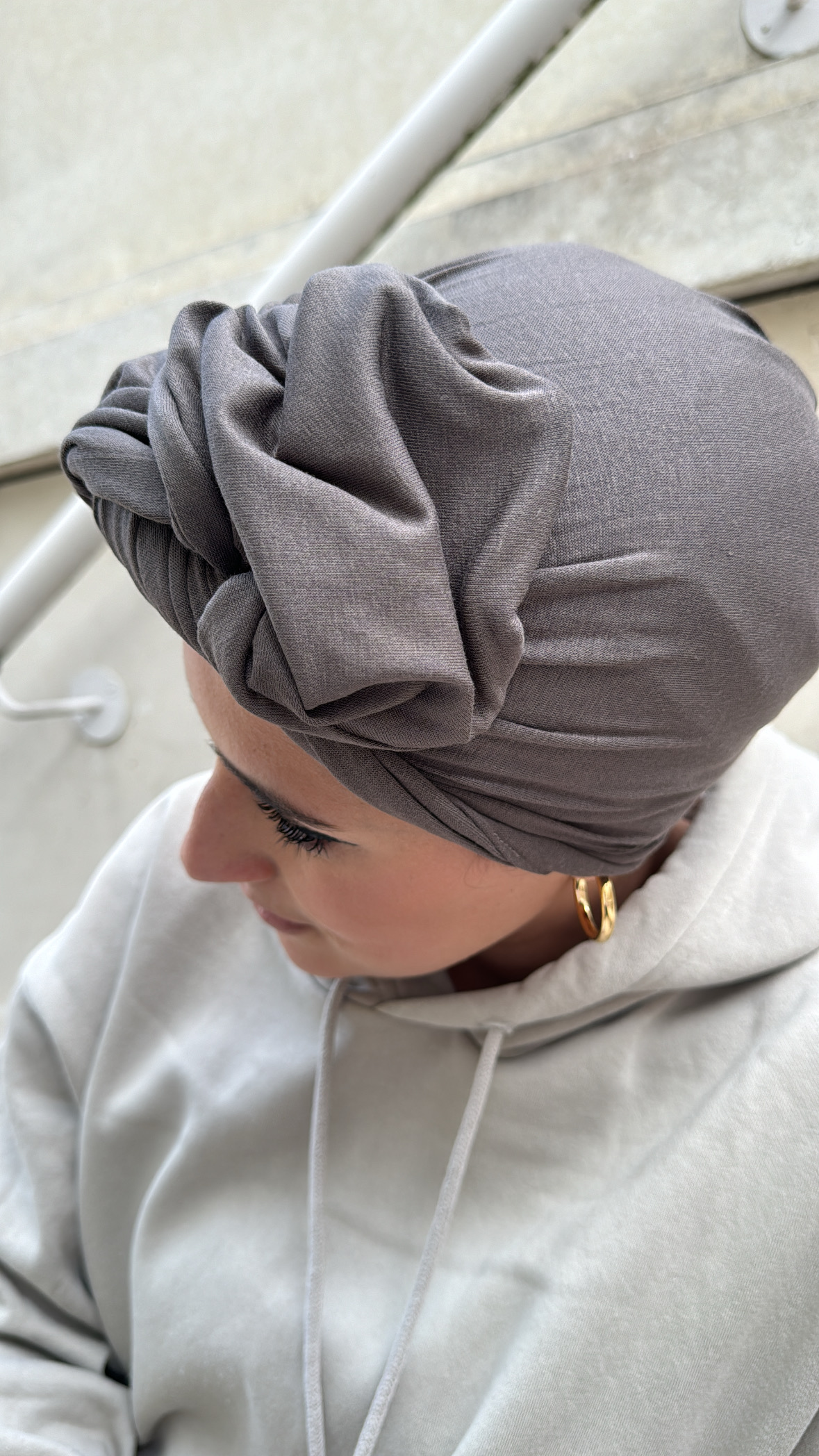 kaki marron jersey coton – Image 3