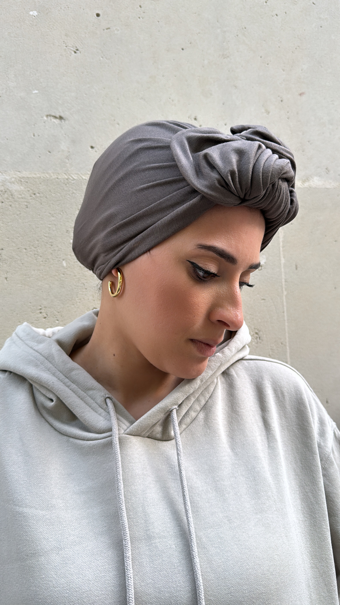 kaki marron jersey coton – Image 2