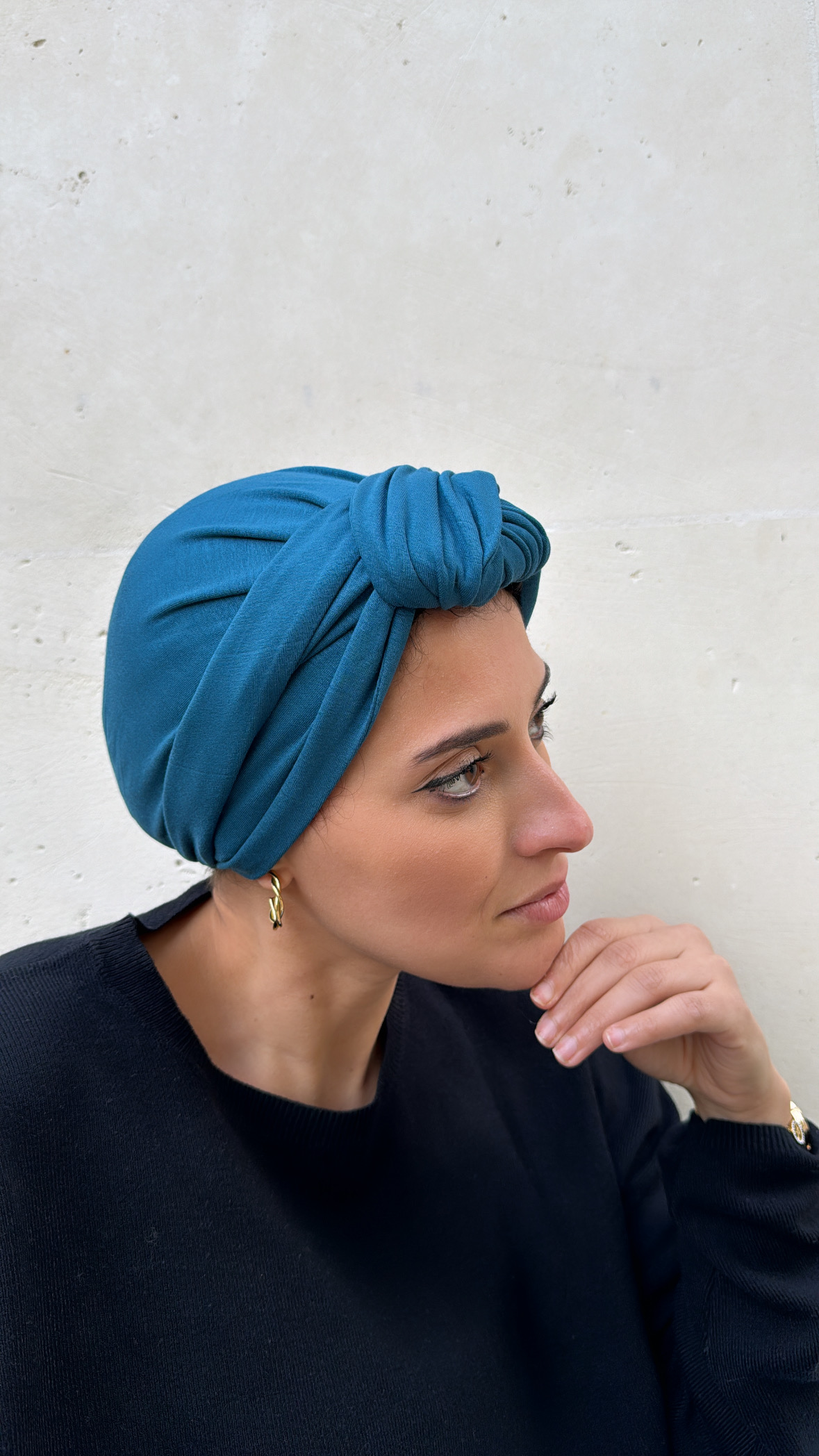 Bleu paon jersey coton – Image 3